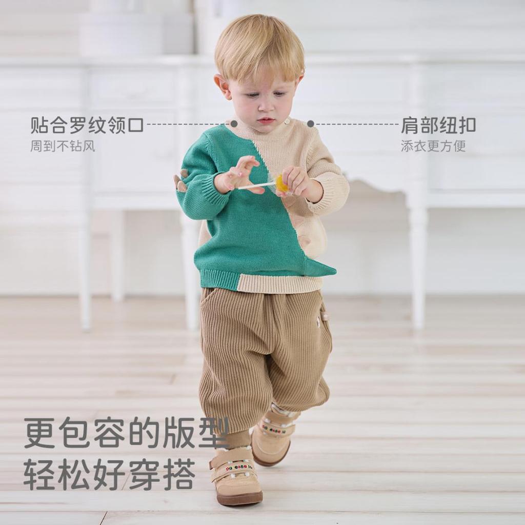 David Bella Boys' Sweater Autumn Dress Baby Half High Collar Knitted Sweater Children's Top Children's Wear