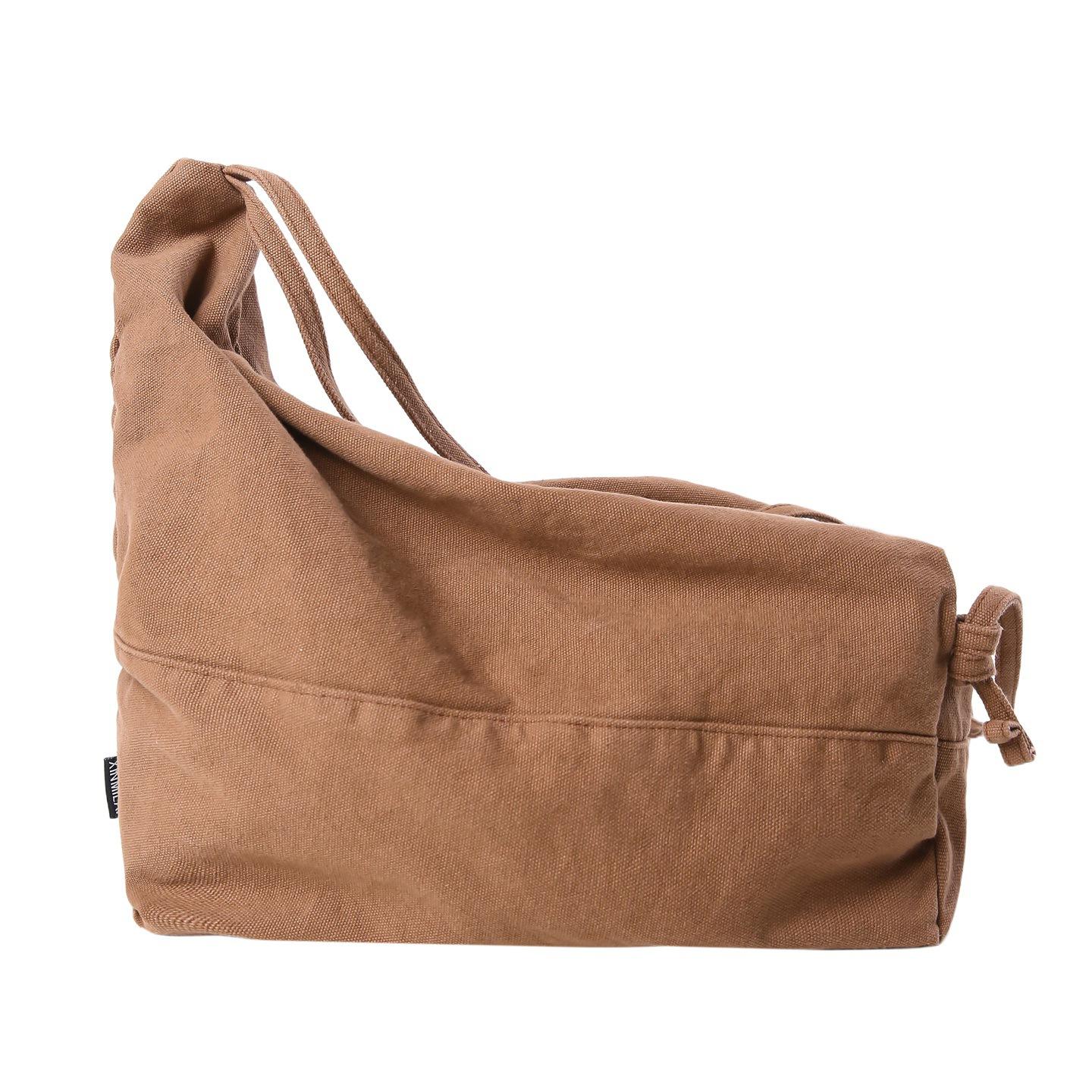 

Canvas bag women s niche design relaxation single shoulder double shoulder dual-purpose personalized water wash casual special-shaped bag men