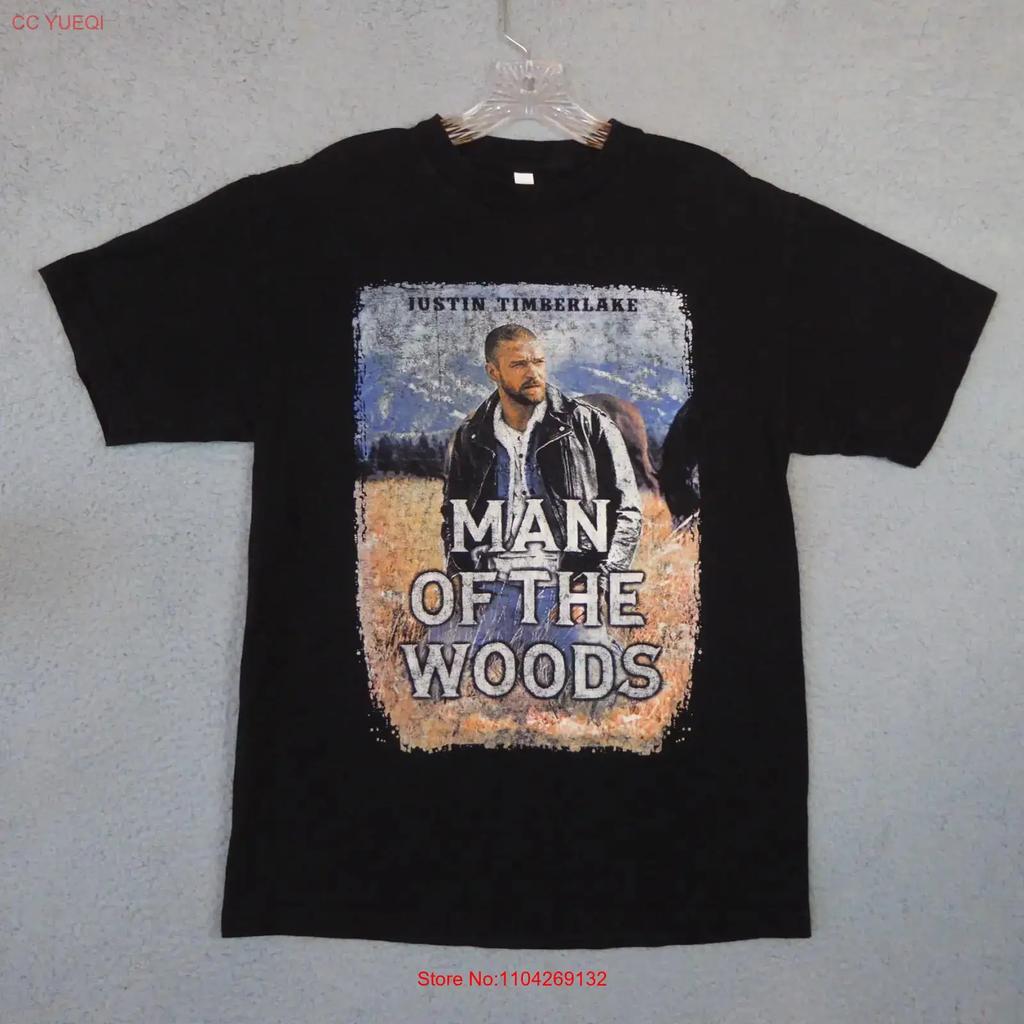 Justin Timberlake T Shirt Unisexs Medium Black The Unisex Of Woods Tour Vintage Top For Everyday Wear Breathable Stylish