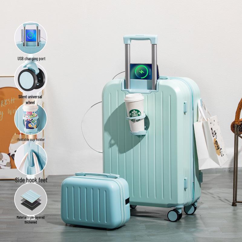 High-Value Trolley Case: Large Capacity Travel Suitcase with Double-Layer Zipper for Men and Women Students