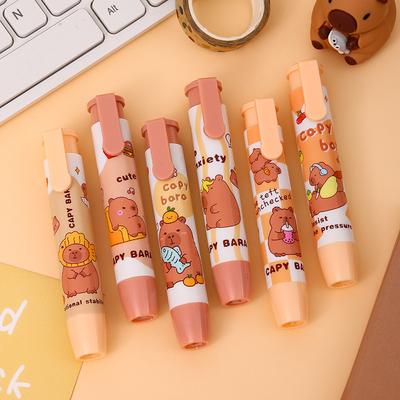 1 Piece Stationery Press Stretchable Rubber School Supplies Lovely Capybara Creative Novelty Kid Gifts Pencil Eraser