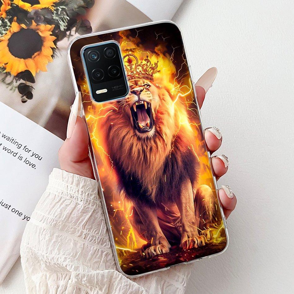 Pro telefon Realme 8 5G RMX3241 Pouzdro na telefon Realme8 5G Elegantní Květinový Potisk Kočky Měkký Silikon Průhledné TPU Pouzdra