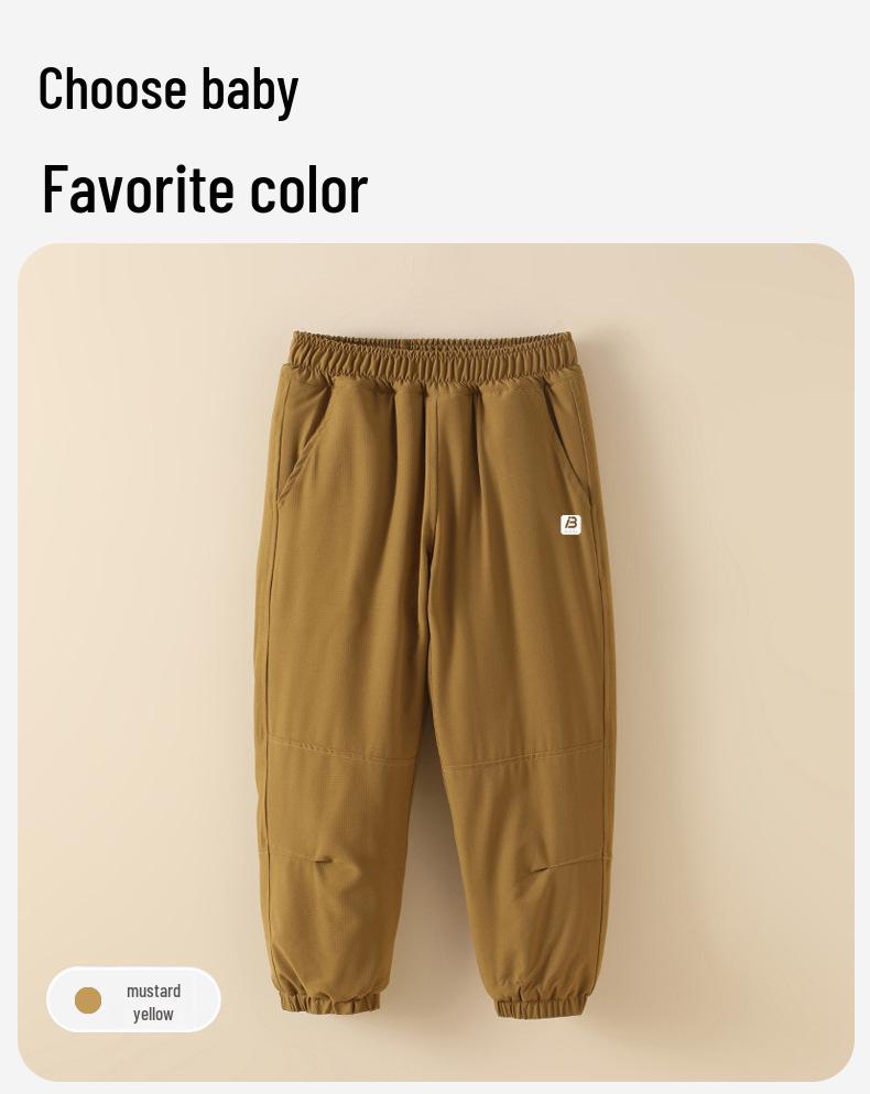 Kids' Thickened Cotton Winter Pants: Quilted Warm Sweatpants for Boys and Girls