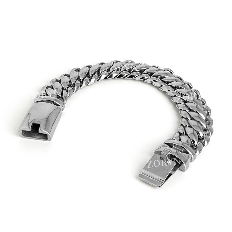 Mens Stainless Steel Cuban Link Bracelet Heavy Duty Black Oxidized Retro Gothic Punk Biker Style Jewelry Adjustable for Men
