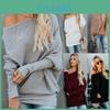 Stilvoller Damen-Strickpullover-Bluse mit einem Schulterträger, langen Ärmeln und weichem Material