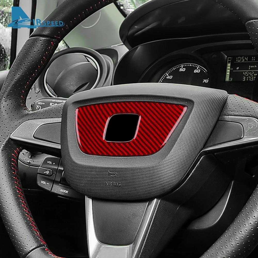 Prawdziwa miękka naklejka z włókna węglowego do Seat Ibiza 6j 2009 2010 2011 2012 2013 2014 LHD RHD Samochodowa ramka środkowa kierownicy