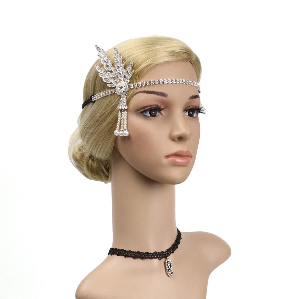 Alloy Rhinestone Tassel Head Band Wedding Banquet Dress Headdress for Women