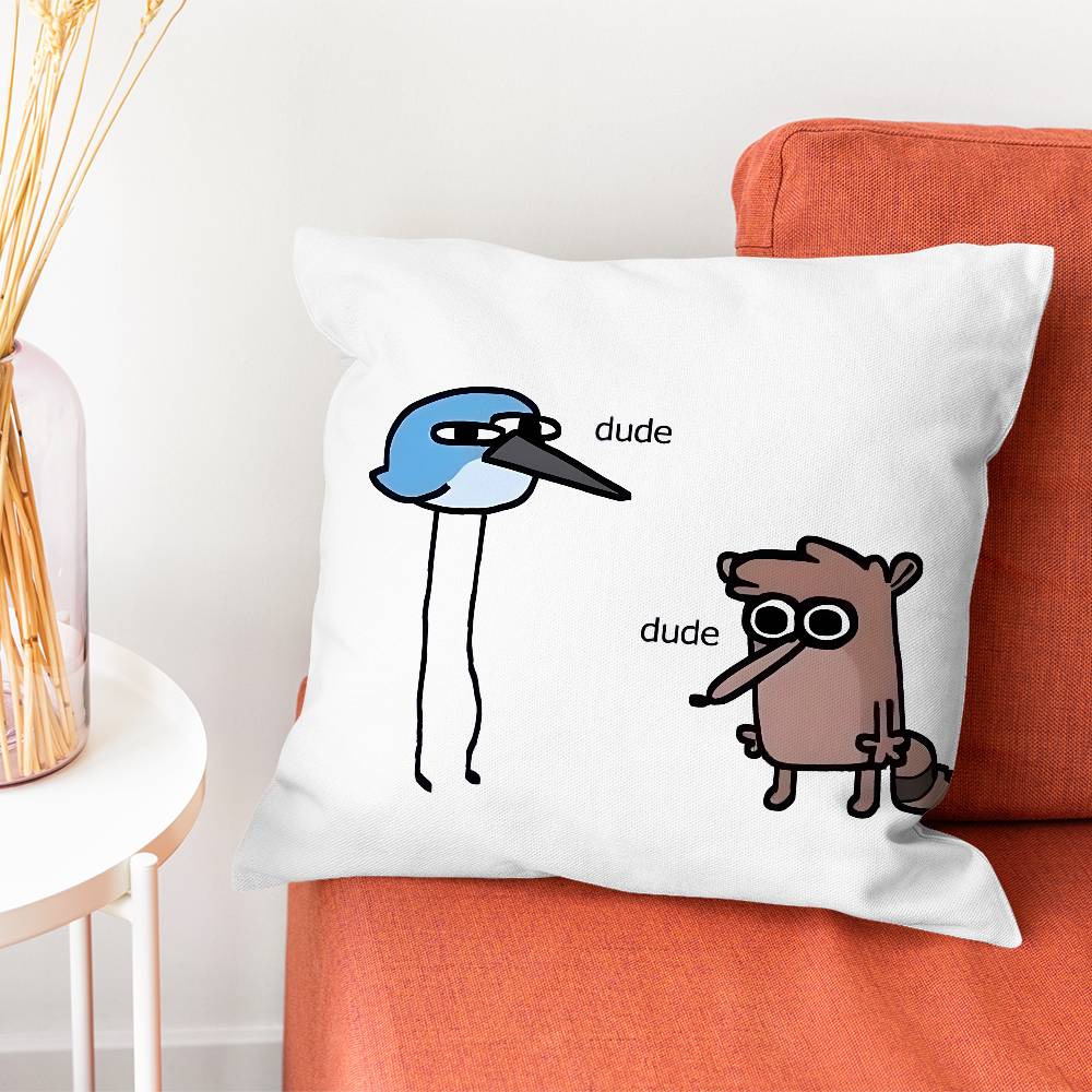 RRegular Rigby Show Pillow Case Plush Fabric Soft Pillowcase Double Sided Print Cushion Cover Household Gifts
