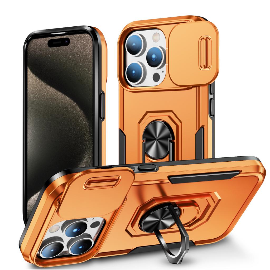 Für Apple 16 Handyhülle Schiebefenster Kreativer Integrierter Ringhalter für IPhone 17pm Rundumschutzhülle