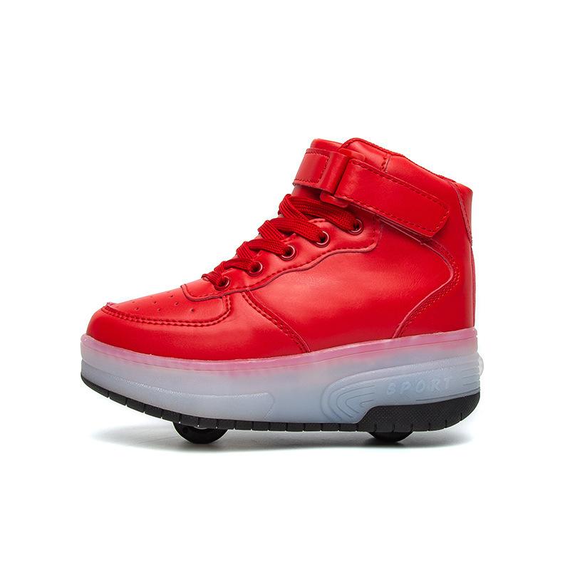 New charging luminous shoes single and double wheel skates runaway shoes children's casual shoes fashion wheel shoes