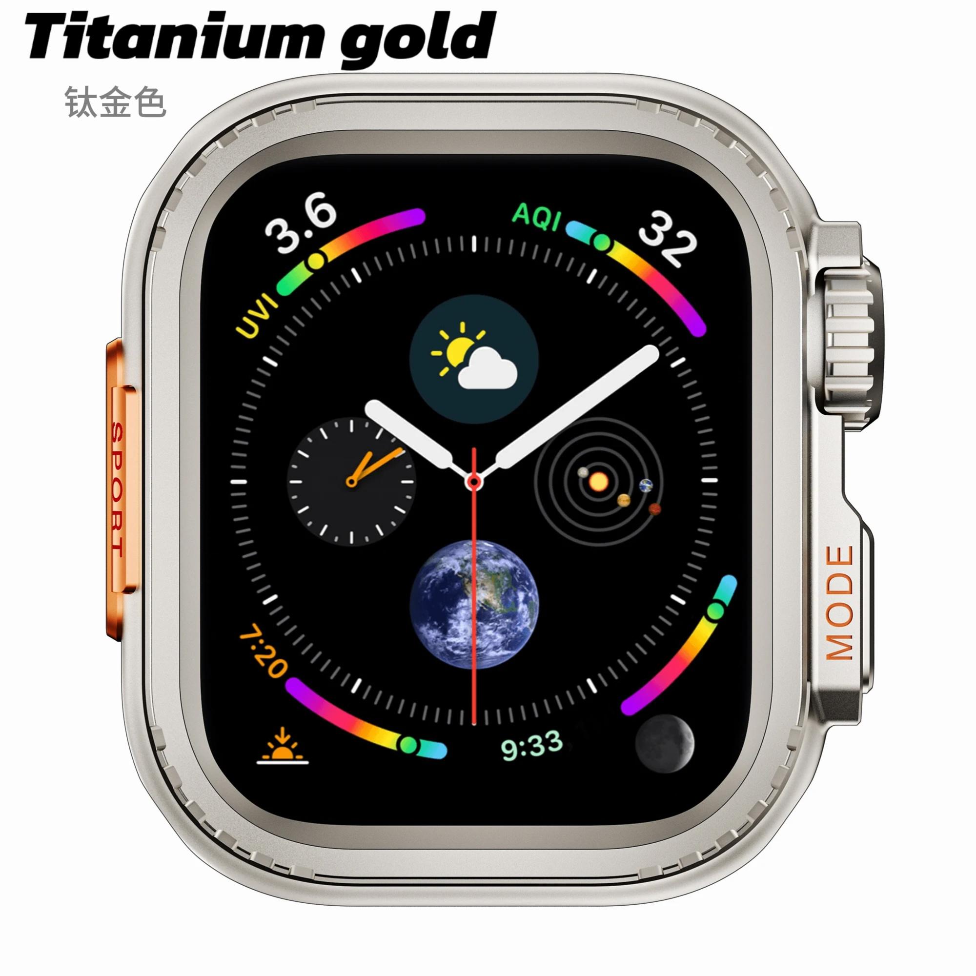 

Металлический чехол для Apple Watch 45 мм, металлический корпус для IWatch Series 9, 8, 7, 6, 5, 4, 3 SE, металлический защитный бампер, рамка 44 мм For Apple Watch 44mm