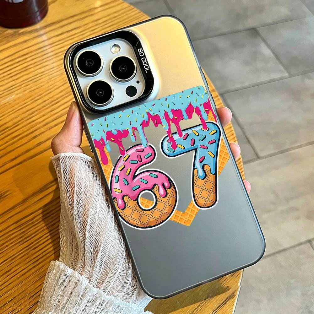 Six Seven 6 7-Football Phone Case For iPhone 17,16,15,14,13,12,11 Plus,Pro Max,XS,Colored silver phone case iPhone12PROMAX