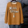 Ladies' Christmas Printed Round Neck Long Sleeved T-shirt Sweatshirt Top