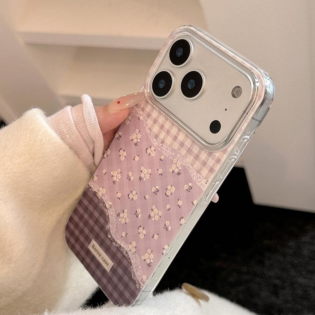 Purple Patchwork Floral Phone Case for iPhone 17 and iPhone 17 Pro Max