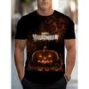 Camiseta de Verano para Hombre con Estampado 3D y Cuello Redondo Disfraz de Halloween