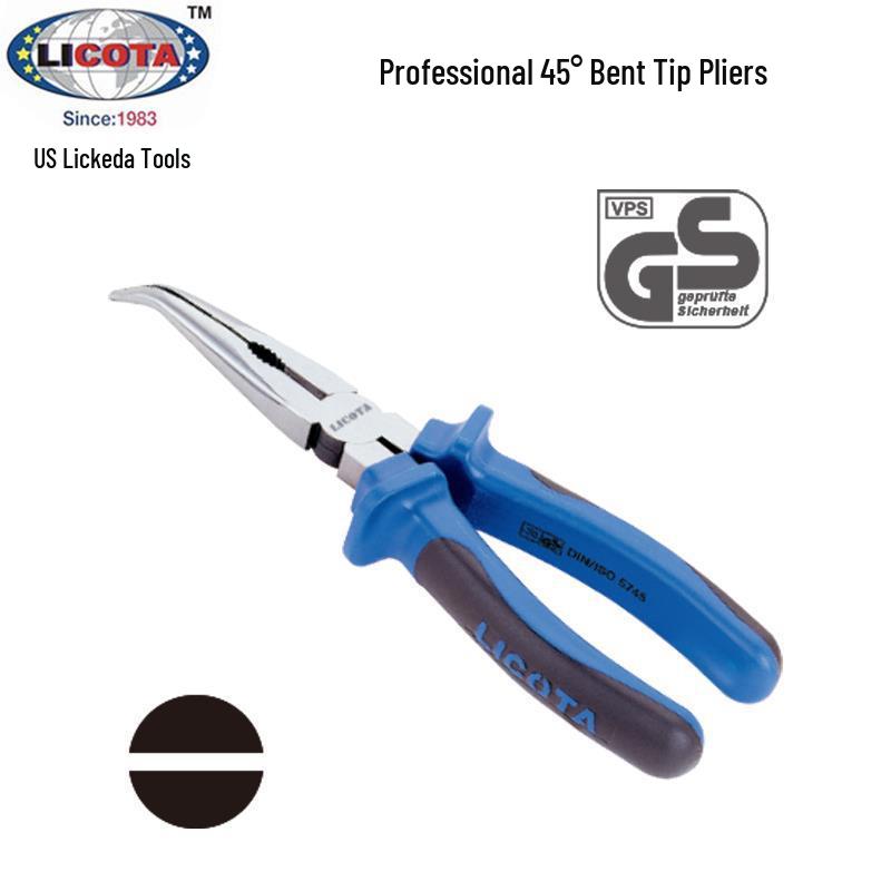 LICOTA 45° Bent Needle Nose Pliers - APT-36003 6 inch 160mm