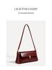 Retro Burgundy Deerskin Velvet Women's Shoulder Bag - Autumn/Winter Collection