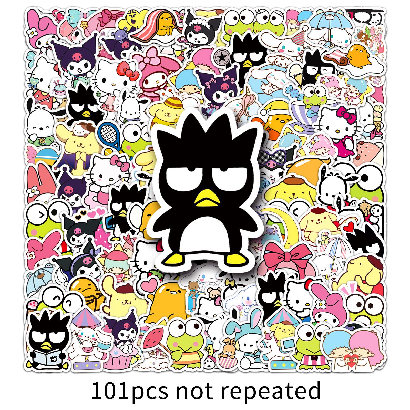 101 Cute Sanrio Anime Stickers - Japanese Cartoon Waterproof Decorations for Phone Cases