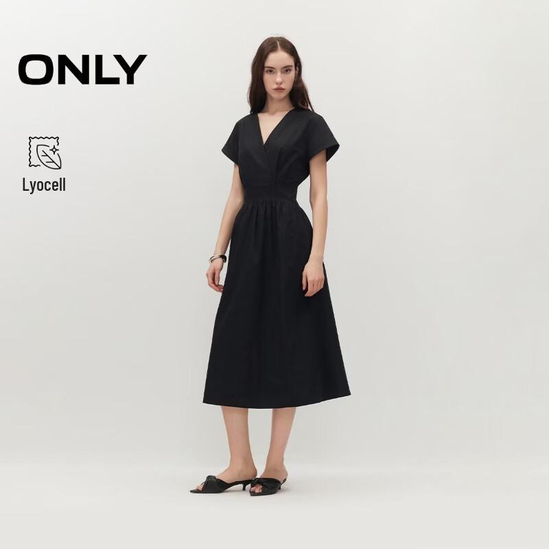 ONLY Women s V-Neck A-Line Lyocell Blend Dress XL
