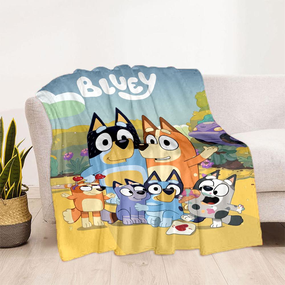 Bluey Family Adventure Blanket Durable Comfort Great for Picnics Livingroom Office Four Seasons Universal Modern