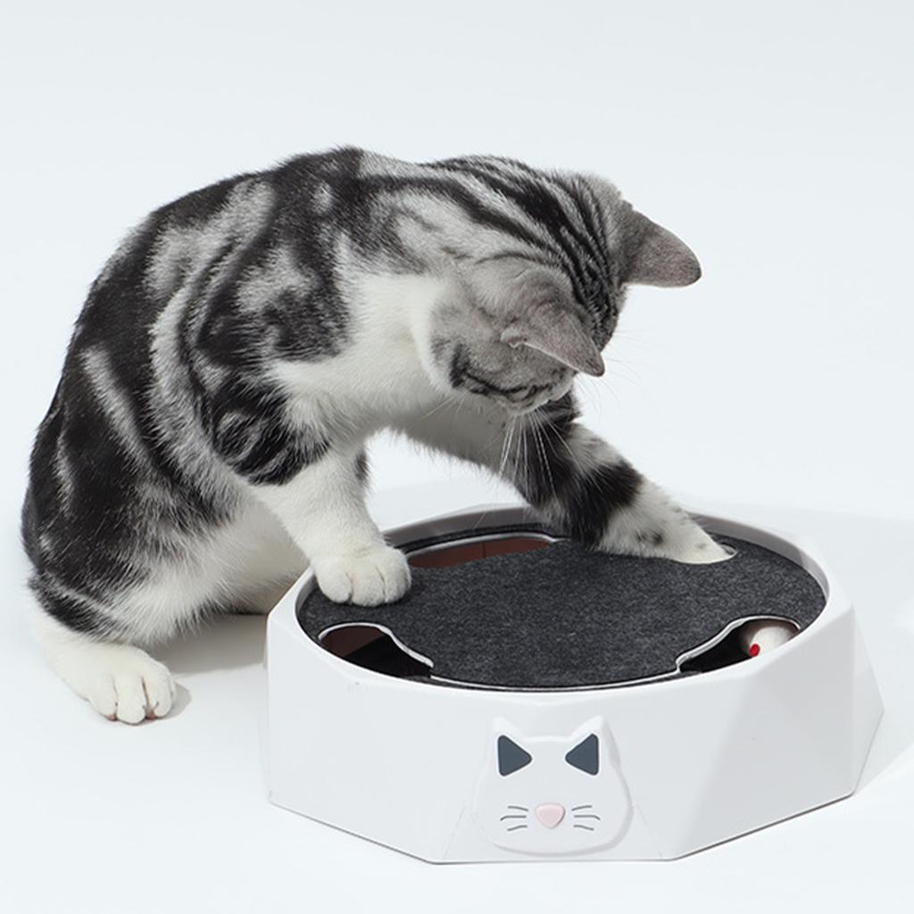 Interactive Cat Turntable Electric 2 Speed Adjustable Automatic Puzzle Catch Mouse Play Cat Toy for