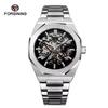 Forsining 344D Luxe Mode Heren Mechanisch Horloge Skelet Hol Prachtig Wijzerplaat Zakelijke Heren Automatisch Horloge Reloj Hombre