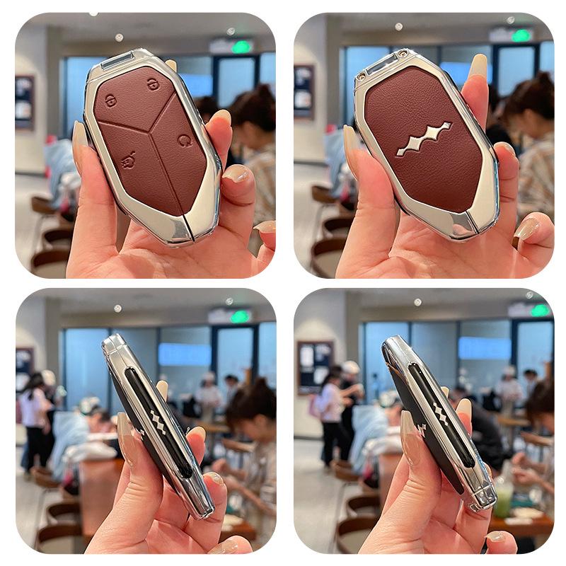 Compatible with BYD Fangchengbao 5 Key Cover, Baowo 5, Baowu 8, Baobao 3 Titanium, Unisex Car Keyring