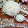 1Roll Handmade Gift Wrapping Lace DIY Pleated Delicate Double Layered Clothing Embellishment Organza Shine Sequined 4.5CM