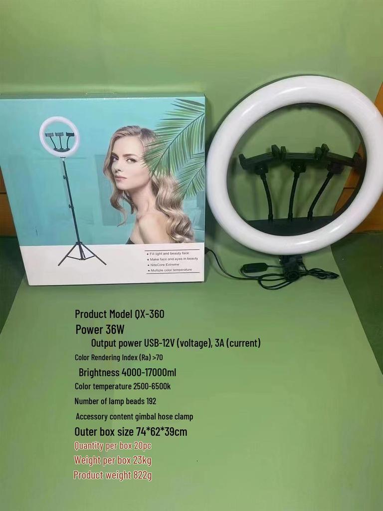 10/12/14 Inch Mobile Phone Ring Light with Adjustable Dimming & Color for Live Broadcast and Beauty Lighting