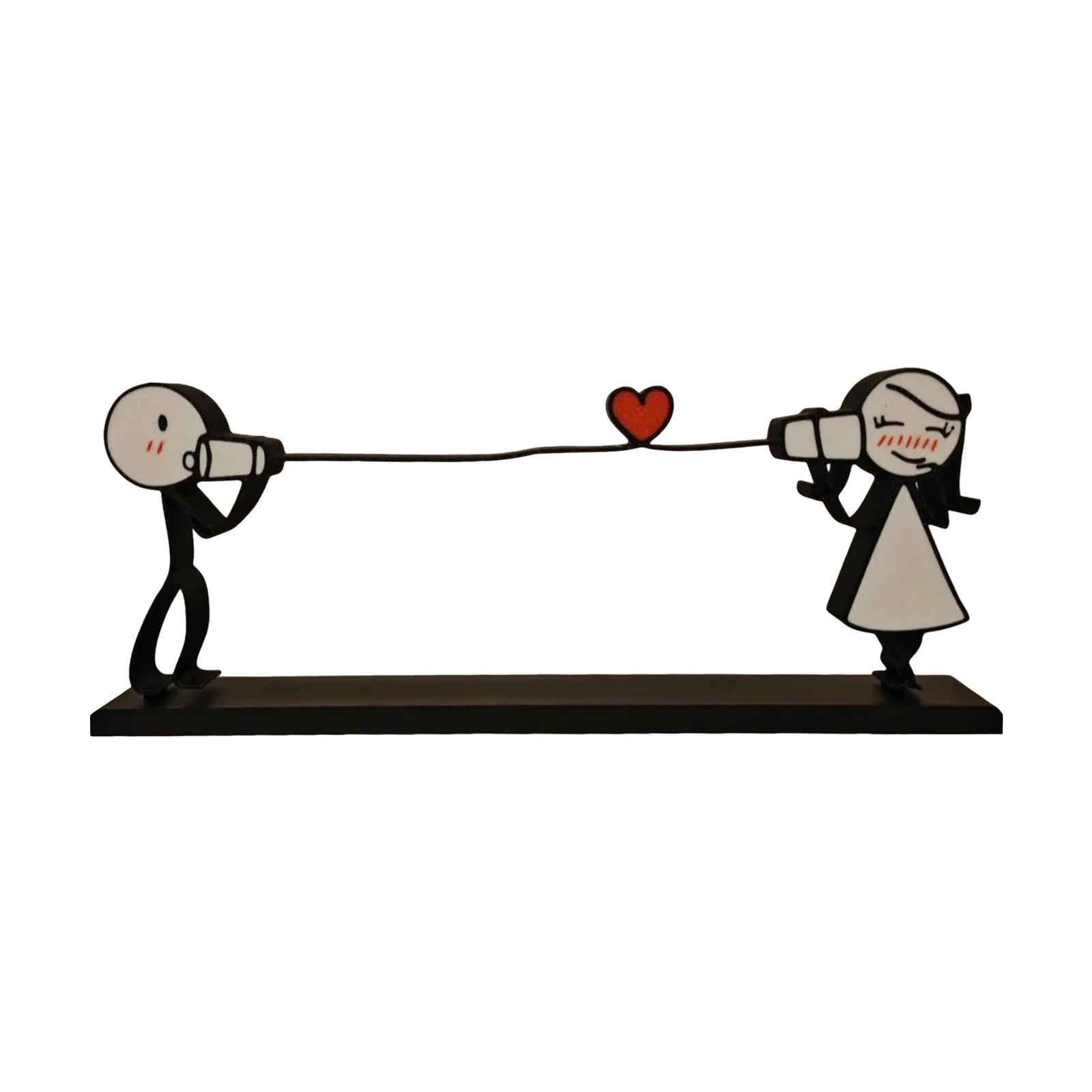 

Valentine S Day Couple Interaction Figurine 3d Printed Heart-Shaped Love Letter Figurine Love Desktop Decoration