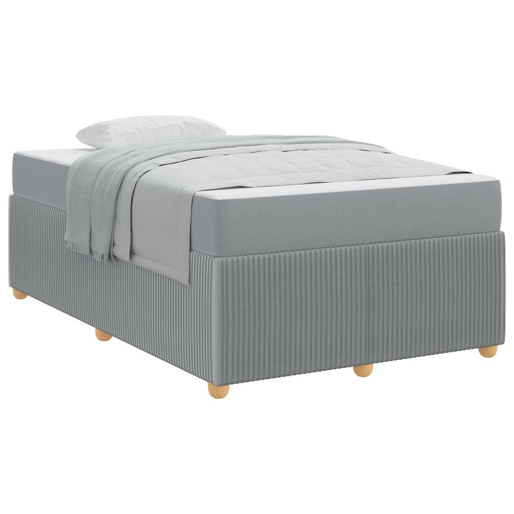 Bed Frame with Mattress Light Grey 120 x 200 cm Fabric