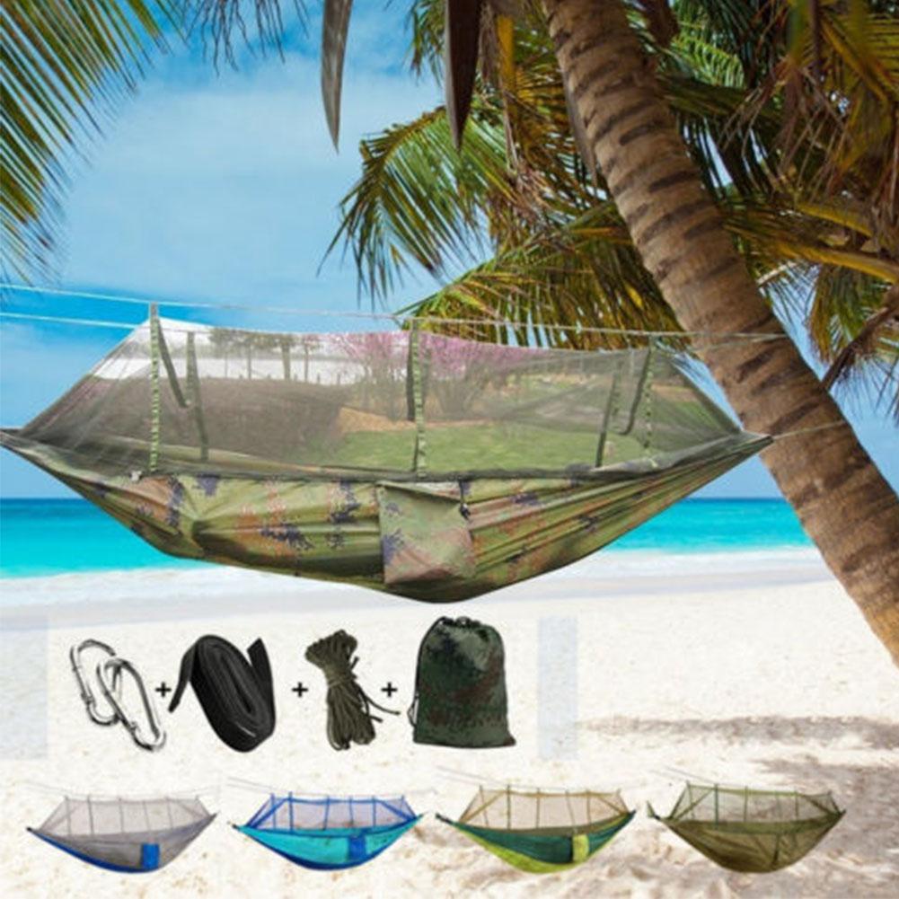 Outdoor Double Mosquito Net Hammock Camping Hanging Bed Swing Chair
