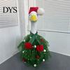 Holiday Animal Costume Christmas Porch Goose Outfit, Santa Dress with Plush Scarf And Hat for Apparel, Festive Winter Outdoor Lawn Tiered Tulle
