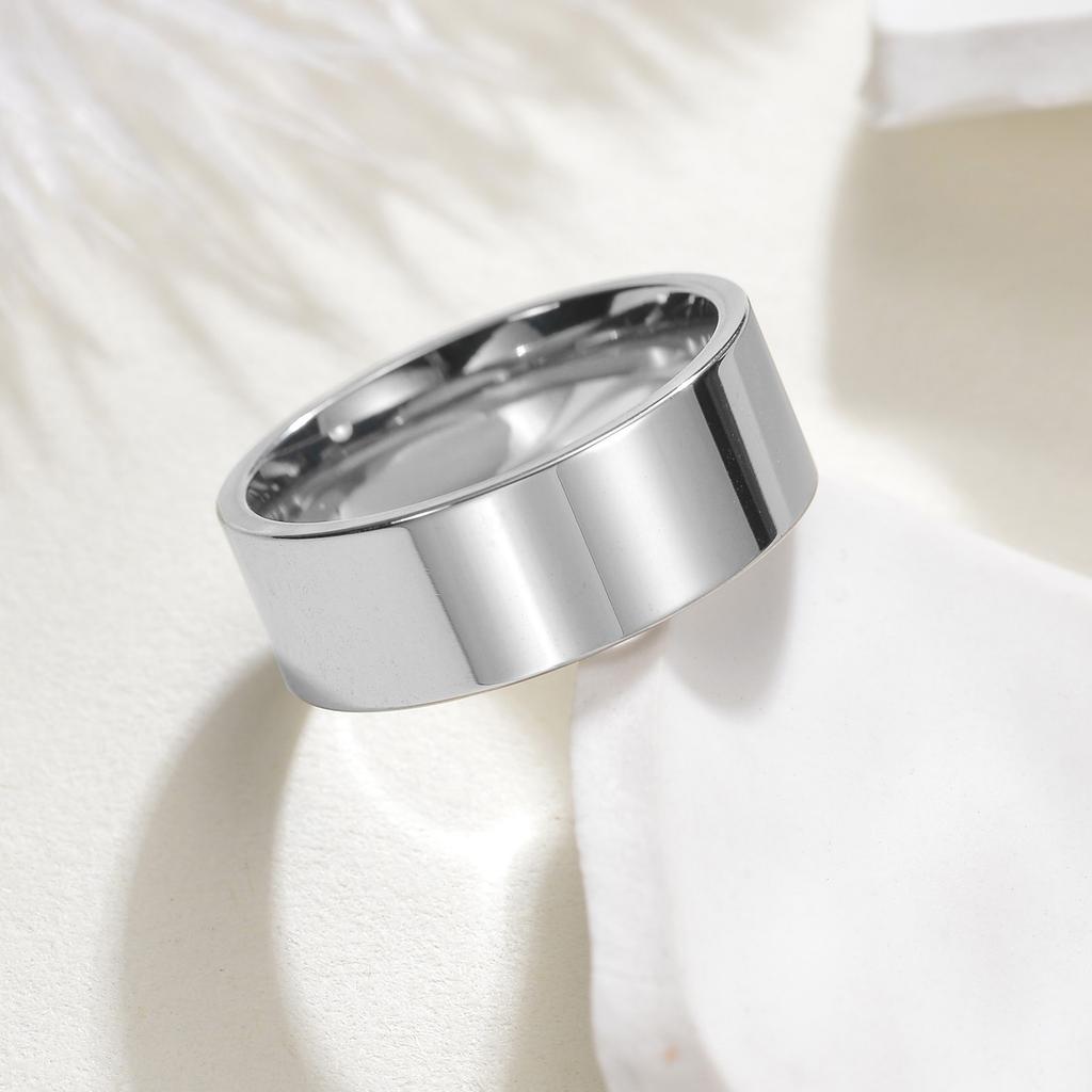 8MM breiter Mode Edelstahl Ring Schmuck Für Frau Mann