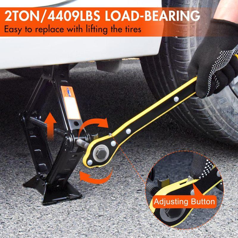 2 Ton Scissor Car Jack with Tire Changing Kit - Emergency Tool for Cars, SUVs, MPVs