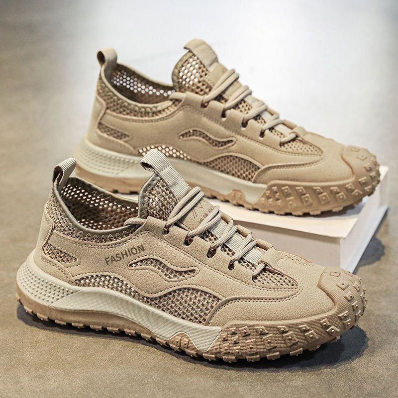 

Men s shoes summer breathable mesh sneakers outdoor thin lightweight hiking shoes breathable men s casual shoes 44