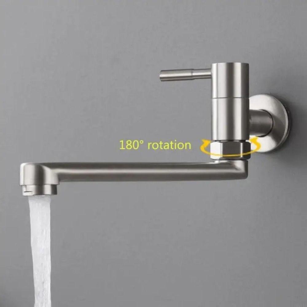 180° Rotation Kitchen Faucet Lengthened Outlet Stainless Steel Sink Tap  Bathroom Use