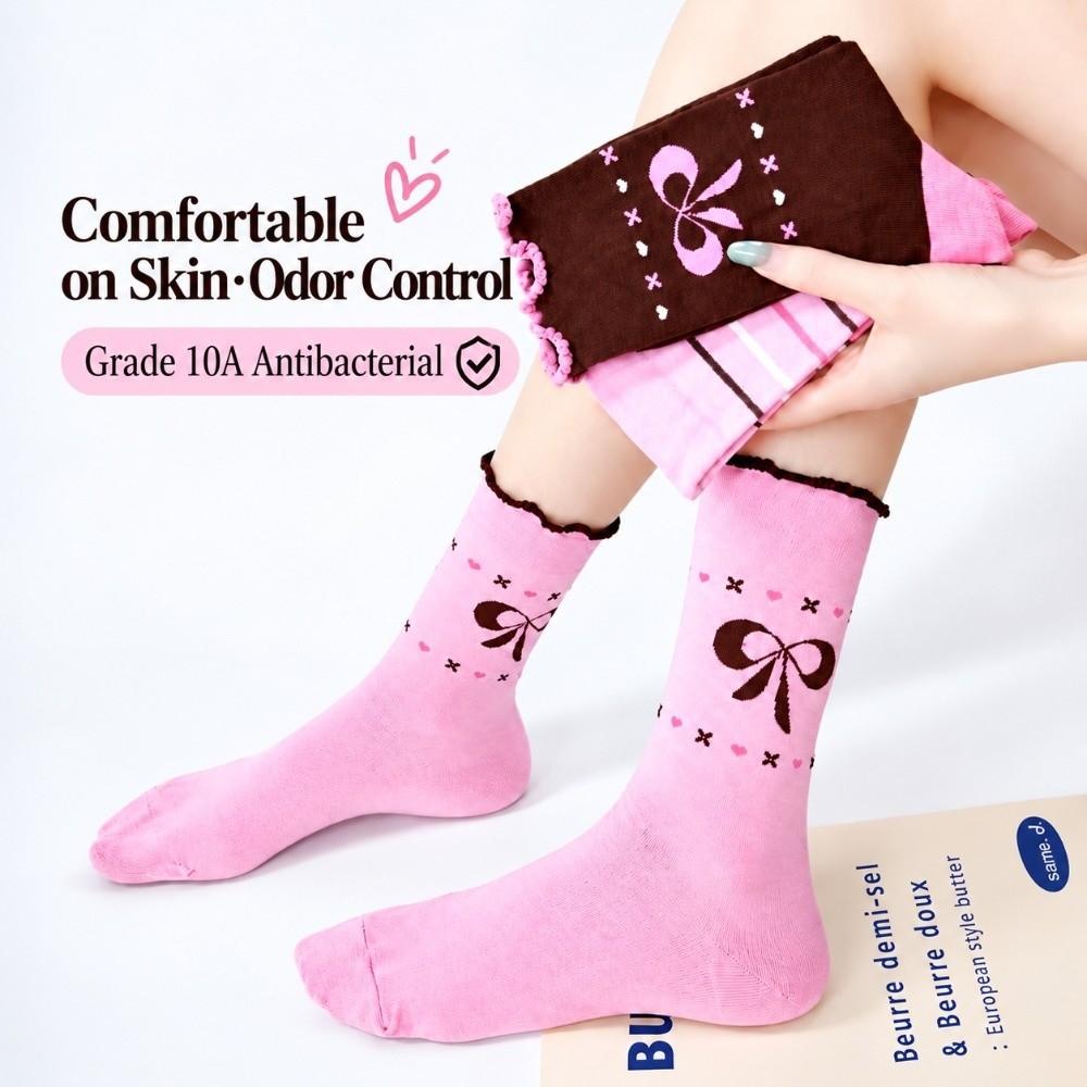 Autumn Winter Stripe Long Socks Odor-Resistan Breathable Socks Casual Wear