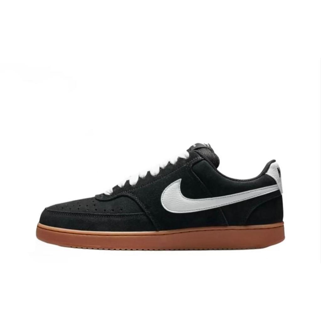 Nike Court Vision Coverage Abrasion Resistant Slip Resistant Low top Skateboard Shoes Unisex Black Brown IO7727-001(Team59-)
