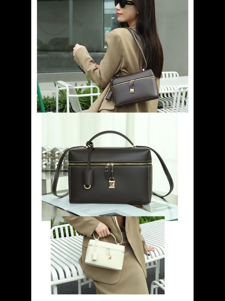 2025 Women's Genuine Leather Small Square Messenger Bag – High-Quality All-Match Handbag with Single Shoulder and Underarm Strap