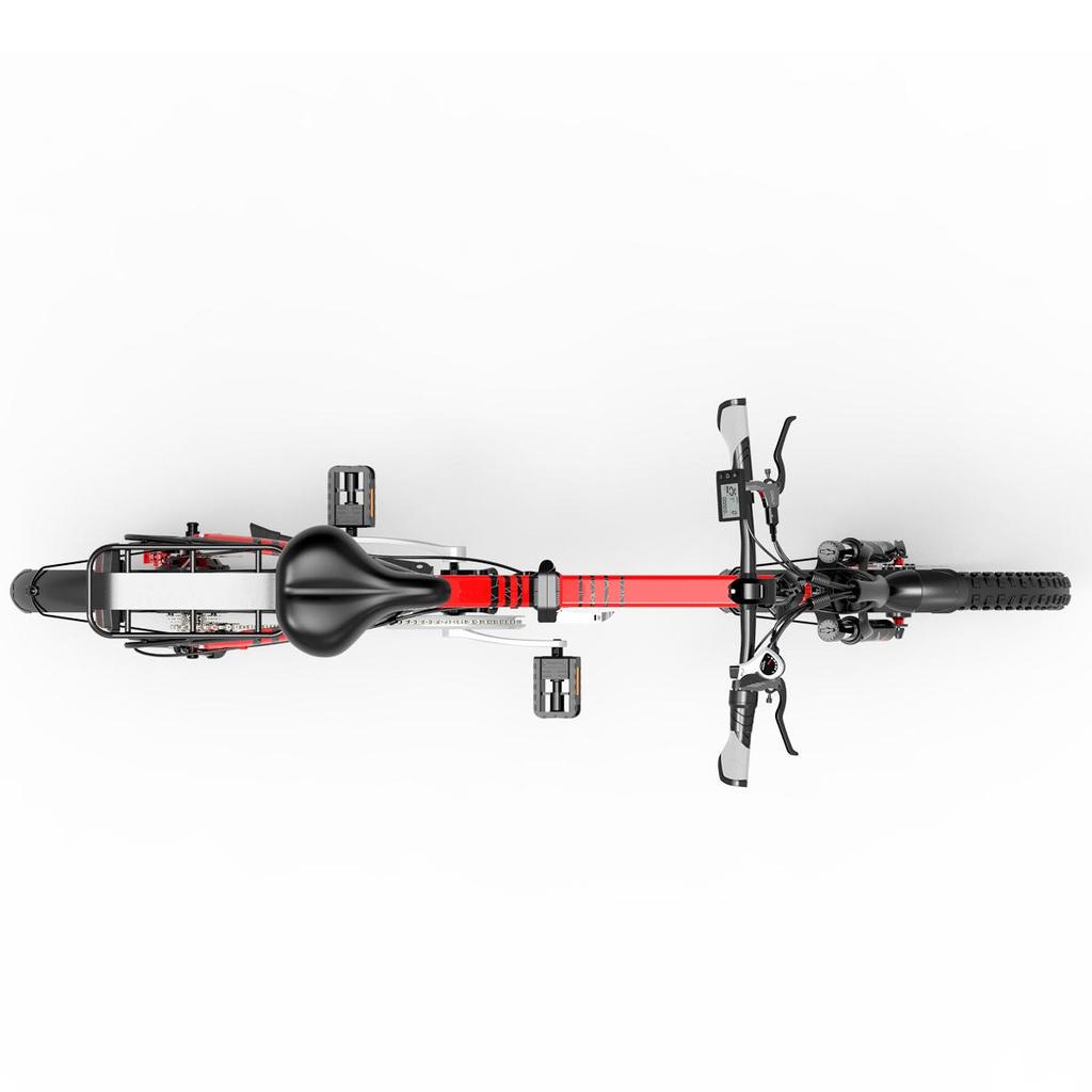 LANKELEISI G650 foldable electric bicycle features a 500W motor, 48V 12.8Ah battery, a top speed of 35km/h, a range of 110km, 20*2.4 inch tires.