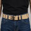 Metal Buckle Canvas Waist Belt Double Row Double Row Buckle Belt Outdoor Men's Belt  Leisure Wear