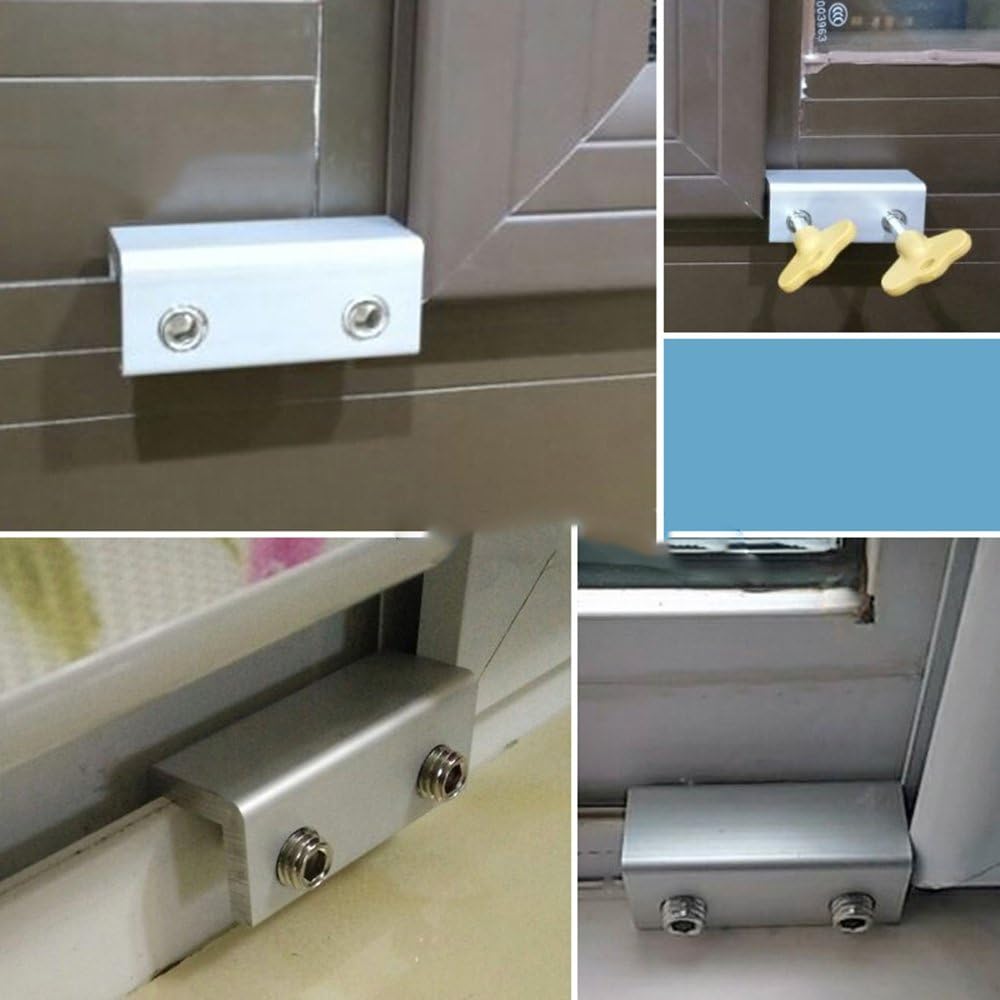 1/3/5pcs Sliding Window Locks Aluminum Alloy Window Stoppers Adjustable Window Door Frame Security Locks with Key for Home and Office