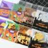 100pcs Halloween Candy Bags Pumpkin Ghost Bat Trick Or Treat Biscuit Gifts Packaging Self Sealing Bag Kids Halloween Party Decor