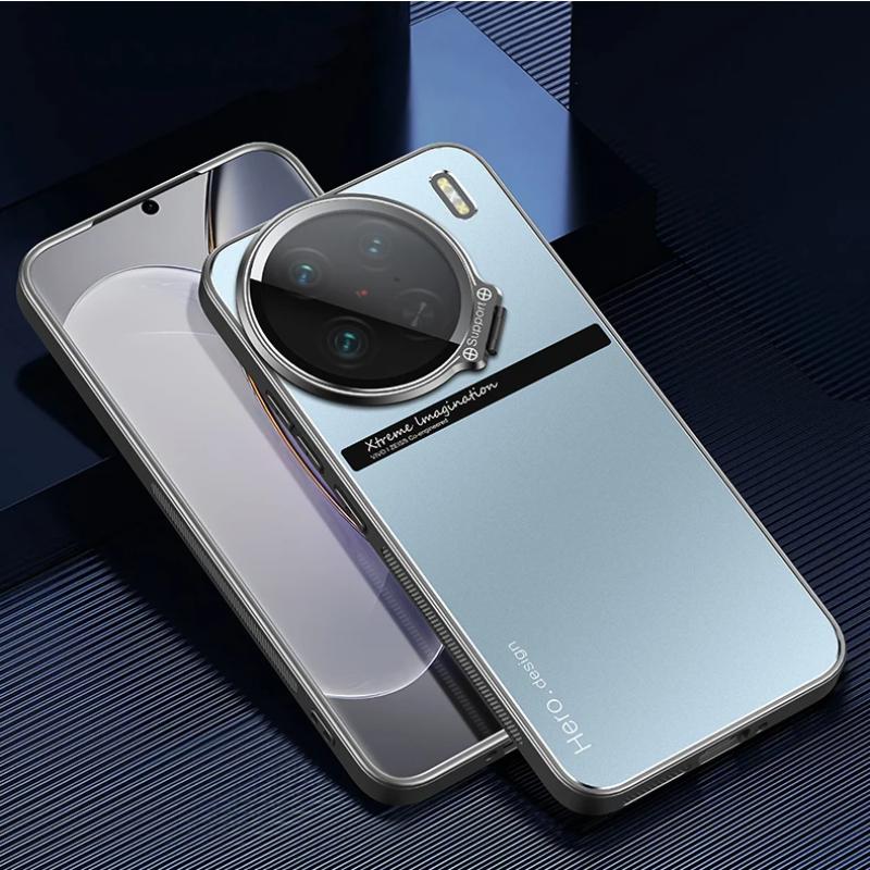 For Vivo X100 Ultra X100S Pro Metal Lens Camera Holder Cover for Vivo X100Ultra X100 S X 100 Pro Shockproof  Slim Matte Protection Kickstand Case
