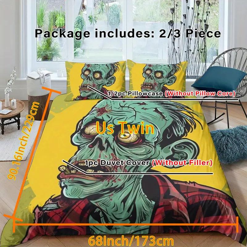 Halowen Comfortable Quilt Cover Set Halowen Theme Comfortable Beding Set Digital Print Plaid Patern Lovely Ghost Pumpkin One Comfortable Quilt Cover