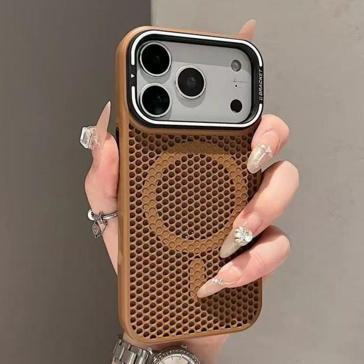 Heat Dissipation Mesh Cooling For Magsafe Magnetic Case For iPhone 17 Pro Max Air 16 15 14 13 12 Pro Max Plus Alloy Lens Bracket