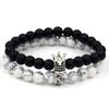 Fashion Versatile Energy Stone Turquoise Braided High Crown White Diamond Mixed Wear Small Crown Set Bracelet Bracelet