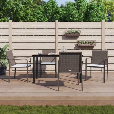Vidaxl 5-Cz. Garden Furniture Set With Cushions, Polyrattan And Steel