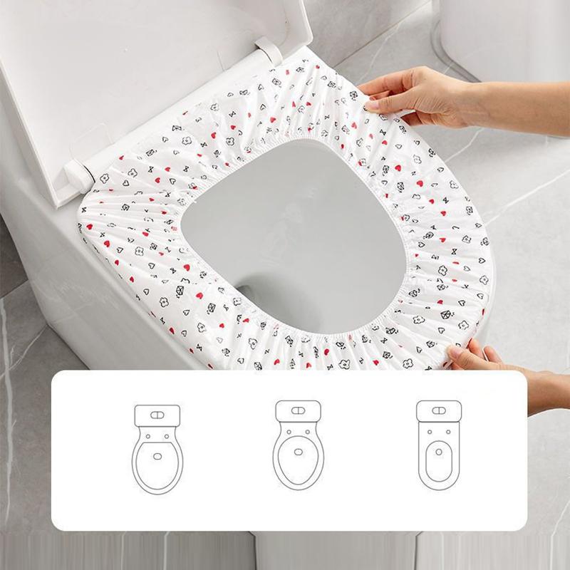 10 Stück biologisch abbaubare Einweg-Toilettensitzabdeckungen WC-Toilettenmatten Reise-Camping-Hotel-Badezimmer-Zubehör Toilettenpapier-Pads